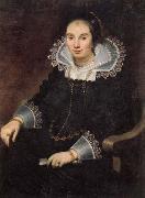 Cornelis de Vos Portrait of a Lady with a Fan oil